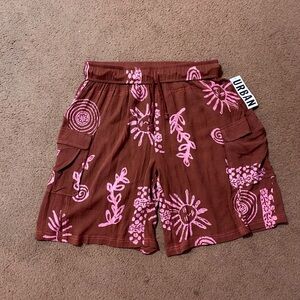 NWT Urban Outfitters Brown Shorts with Pink Sun Design